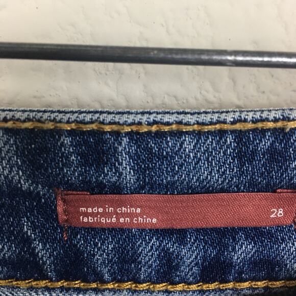 Pilcro & the Letterpress Blue High rise  Distressed Denim Shorts 28 - Picture 6 of 8